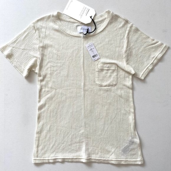 Current Elliott The Heather Pocket Tee Cream - Picture 2 of 4